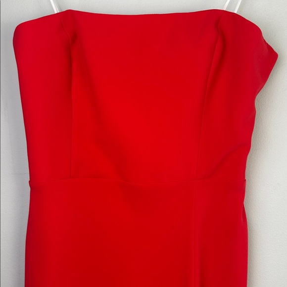 Amanda Uprichard Revolve Ivy Gown in Crimson Medium Strapless Dress Formal Dance - Picture 3 of 16